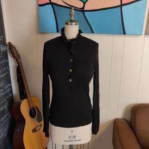 Tory Burch Knit Ruffle Collar Long Sleeve